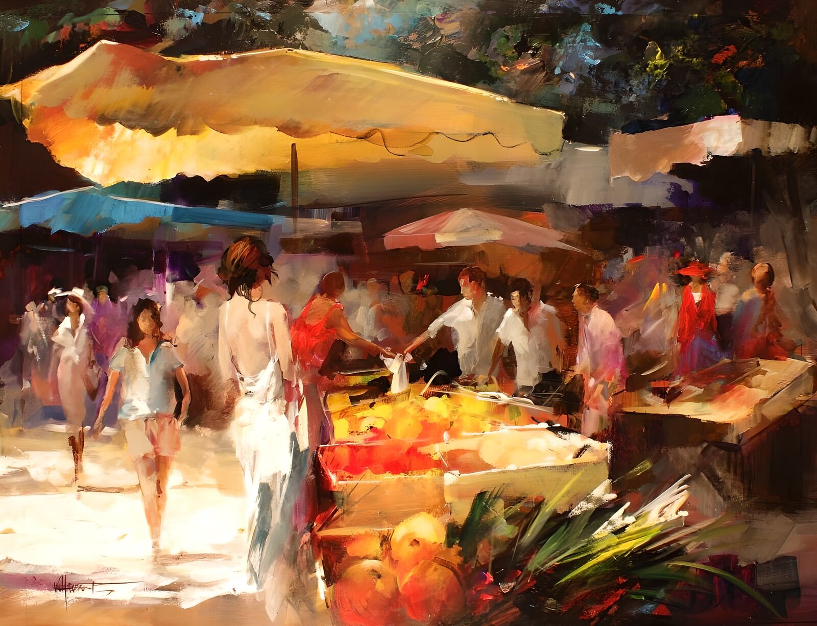 TPFR32078: Peinture d'un marché espagnol