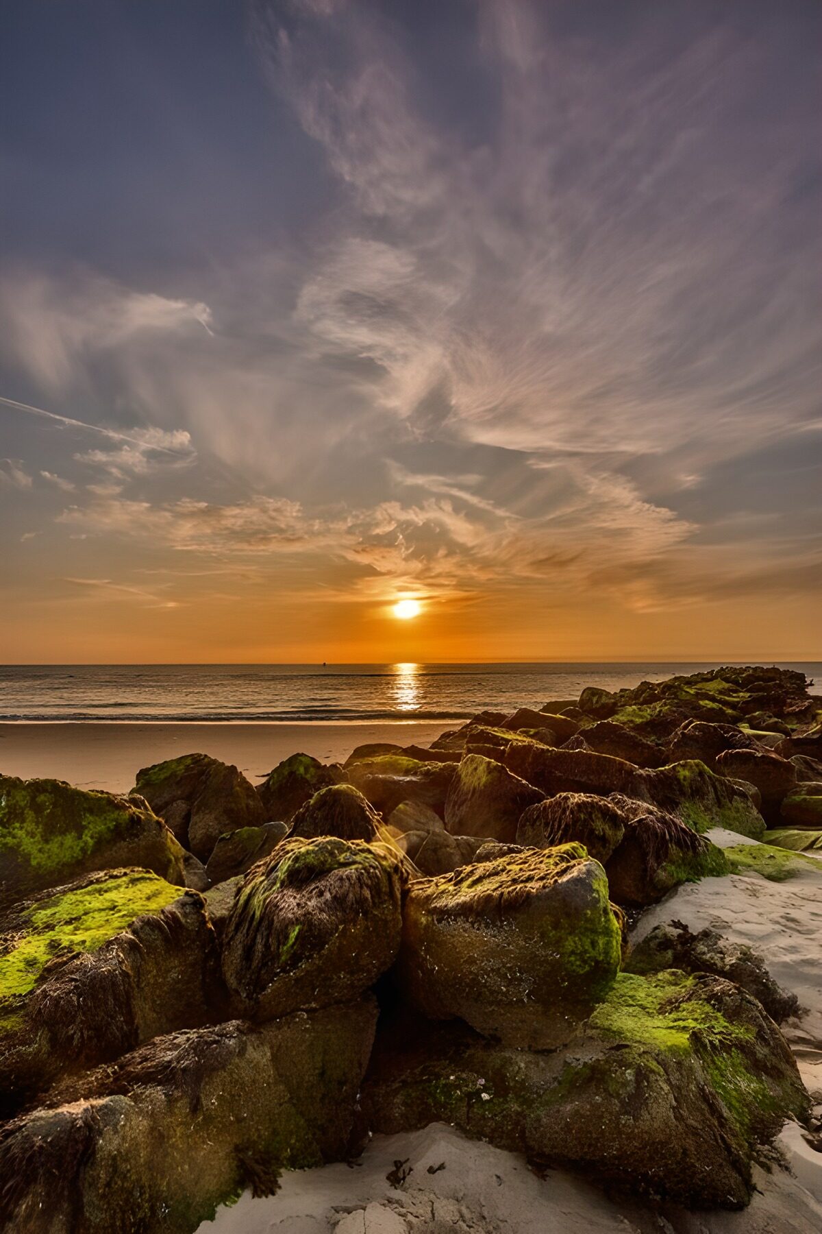 TPFR48549: Coucher de soleil sur la plage