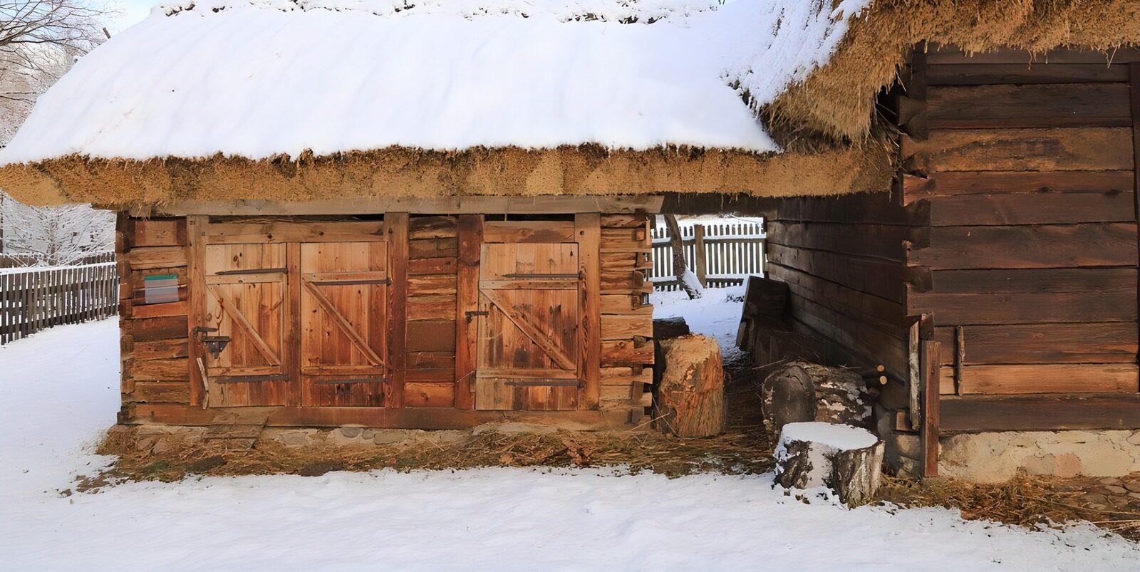 TPFR82997: Grange en hiver sous la neige