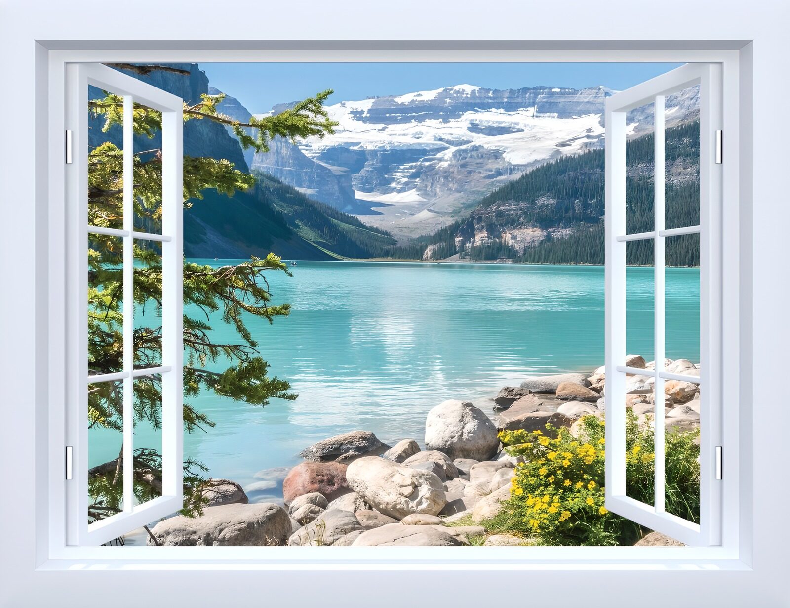 TPFR56471: Vue panoramique sur le lac turquoise