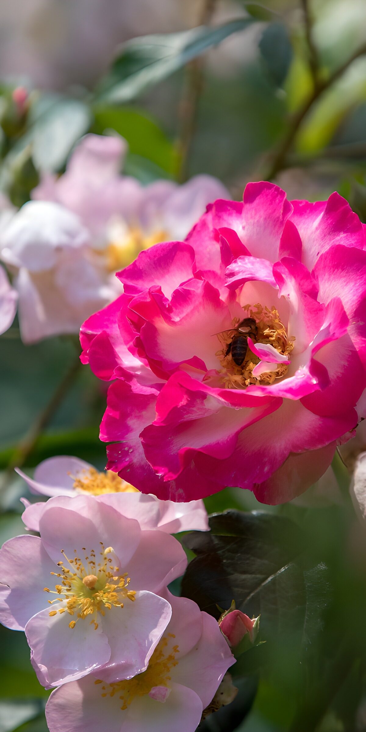 TPFR79637: Fleur colorée avec abeille