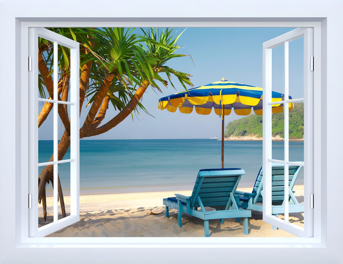 Vue paradisiaque sur la plage
