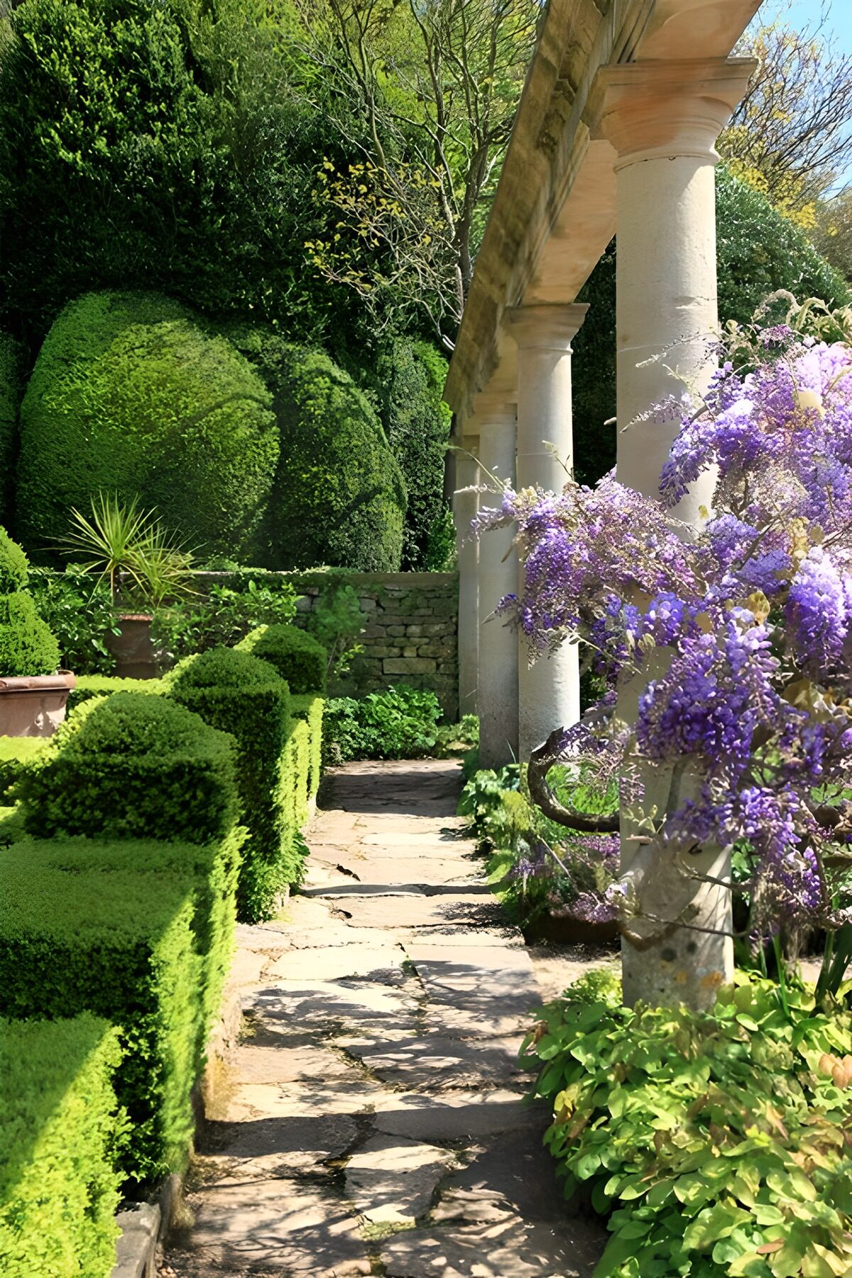 TPFR38092: Jardins fleuris sous un ciel bleu