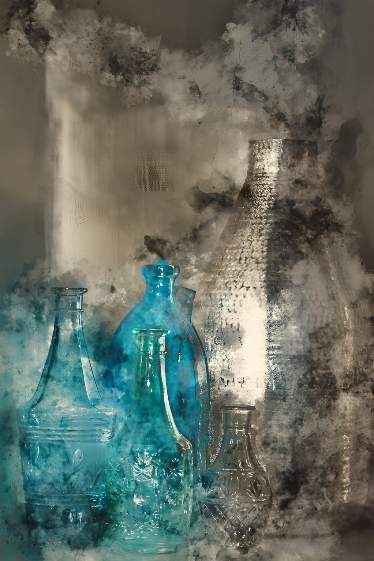 TPFR76552: Bouteilles de verre et textures urbaines