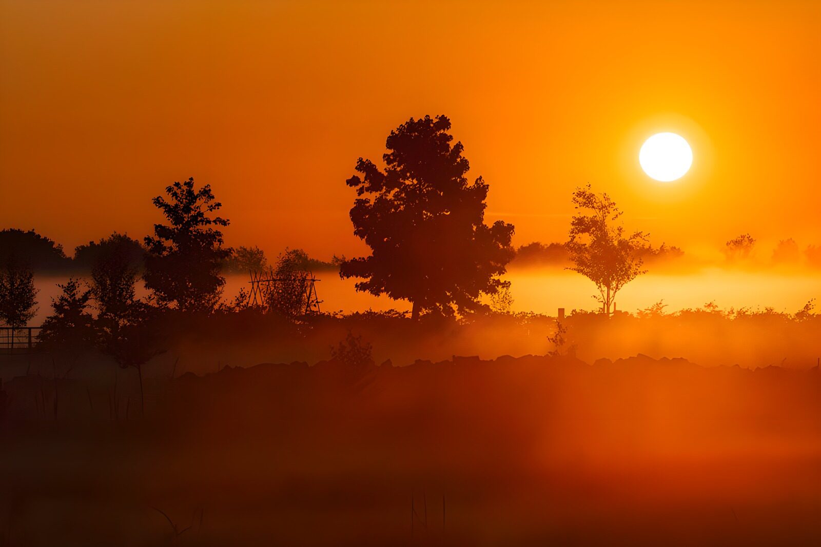 TPFR20018: Lever de soleil éclatant dans la brume