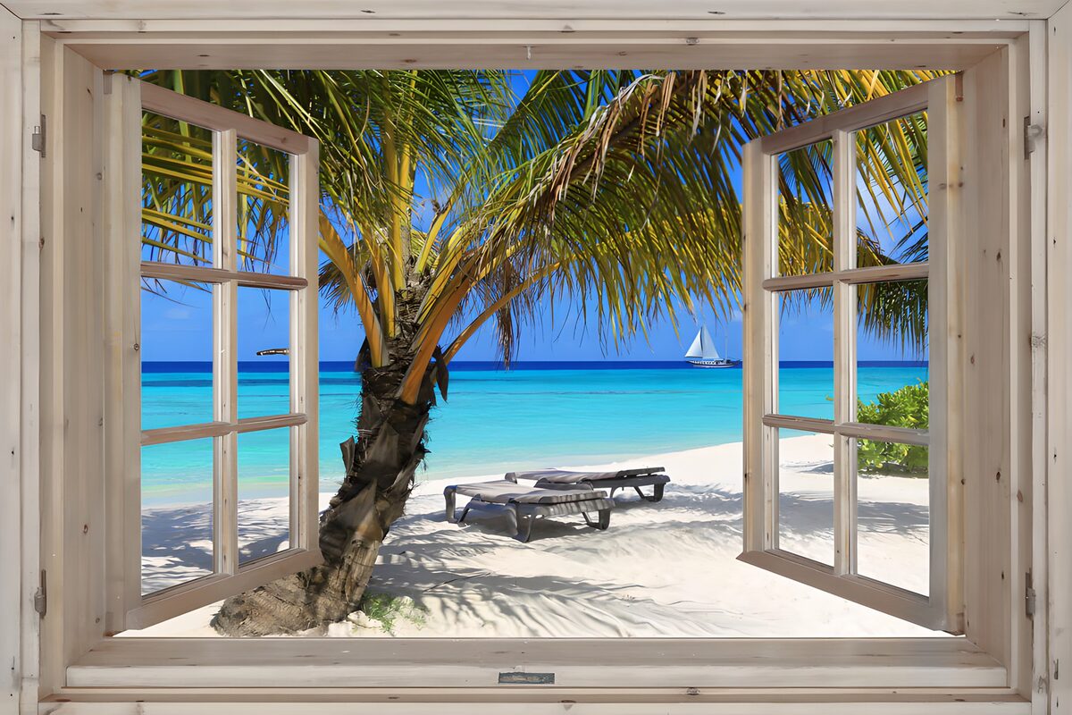Vue paradisiaque sur la plage