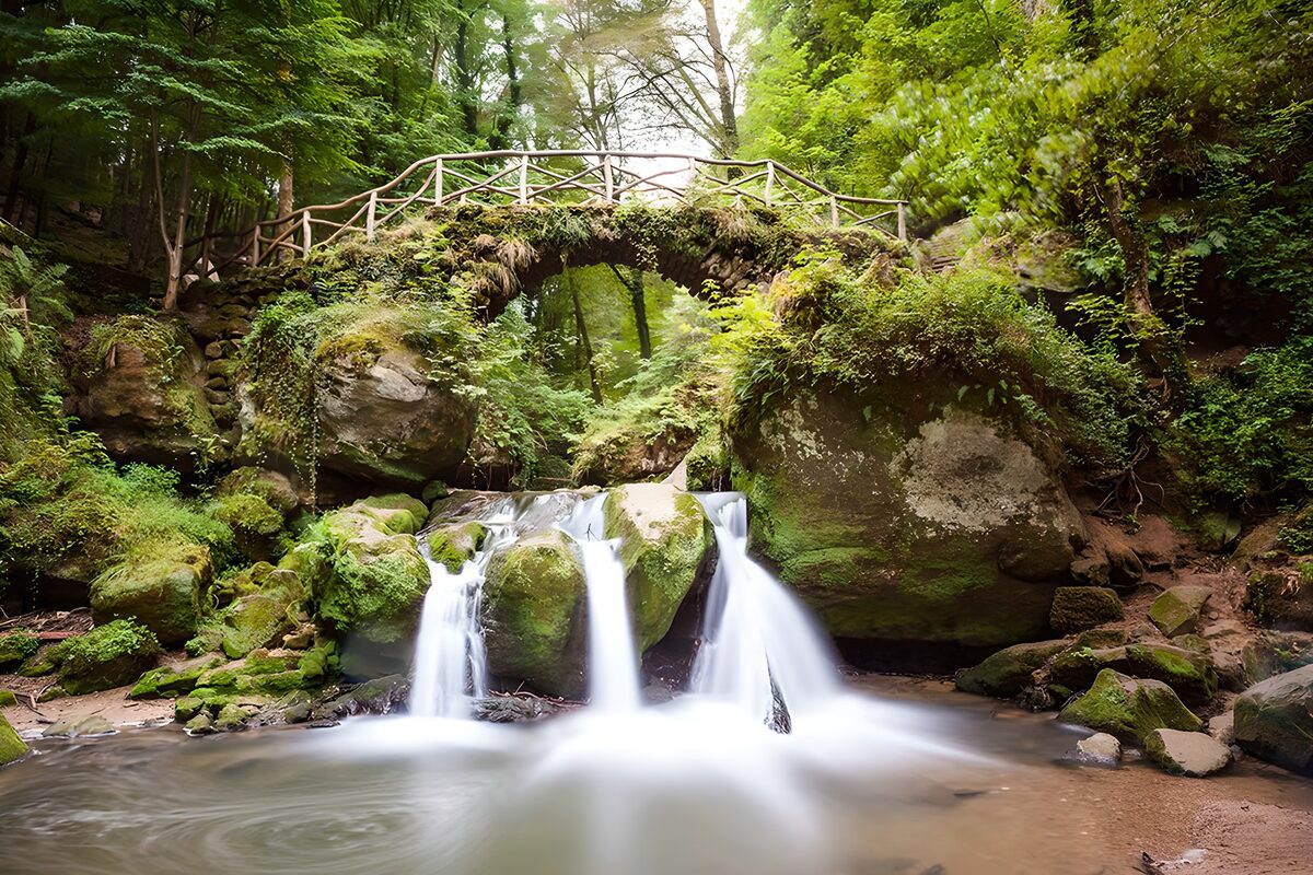 TPFR54390: Cascade tranquille sous le vieux pont