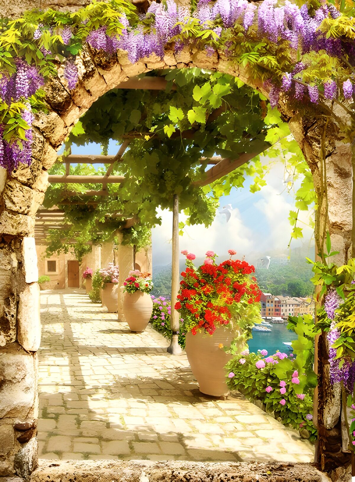 TPFR15841: "Un jardin enchanteur au bord de l'eau"