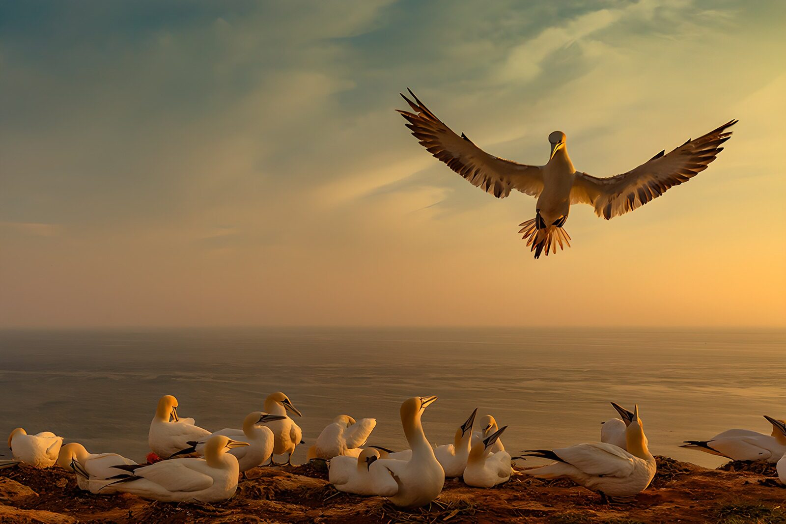 TPFR72179: Oiseaux marins au crépuscule