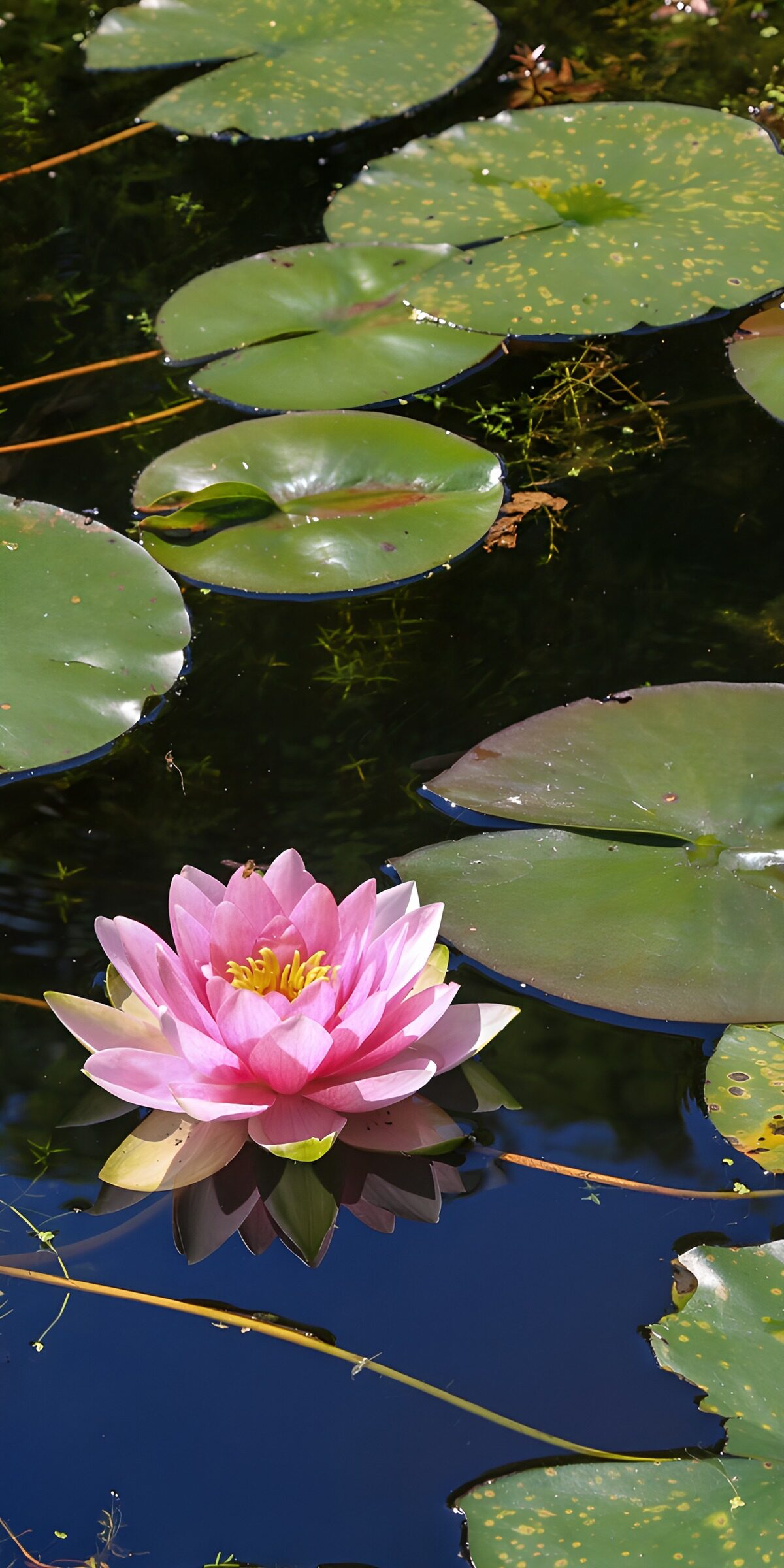 TPFR37390: Fleur de lotus sur un étang paisible