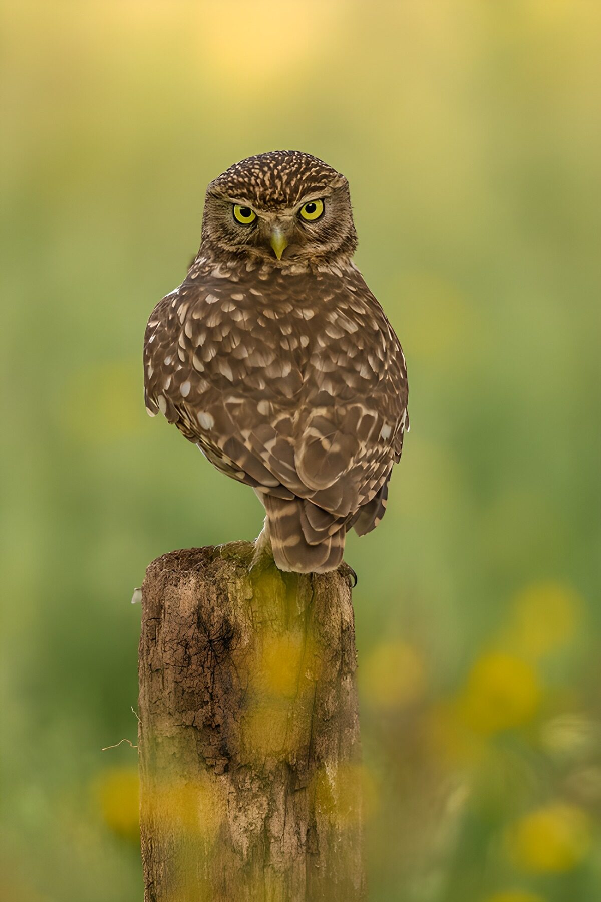 TPFR79147: Hibou sur un tronc d'arbre