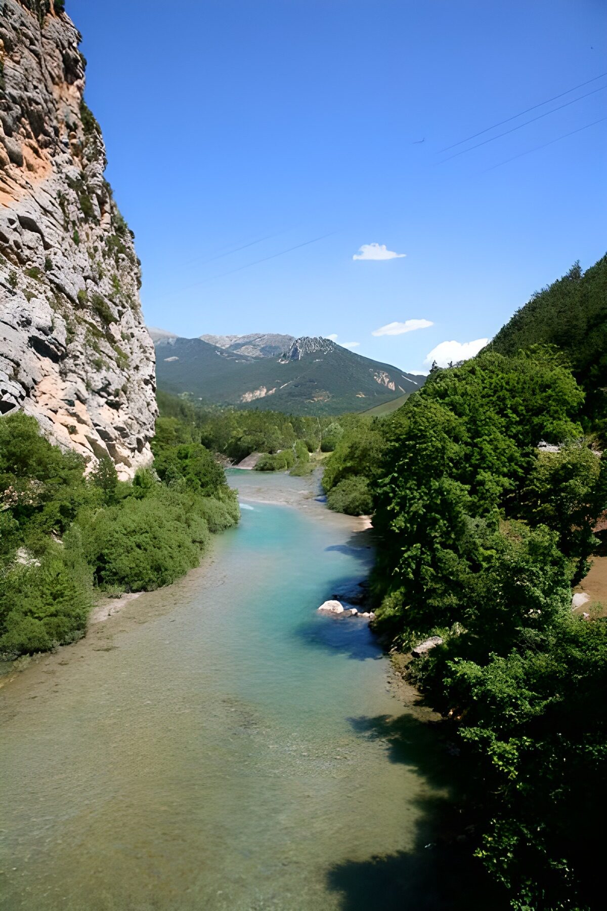 Rivière de col de montagne avec vue sur des forêts