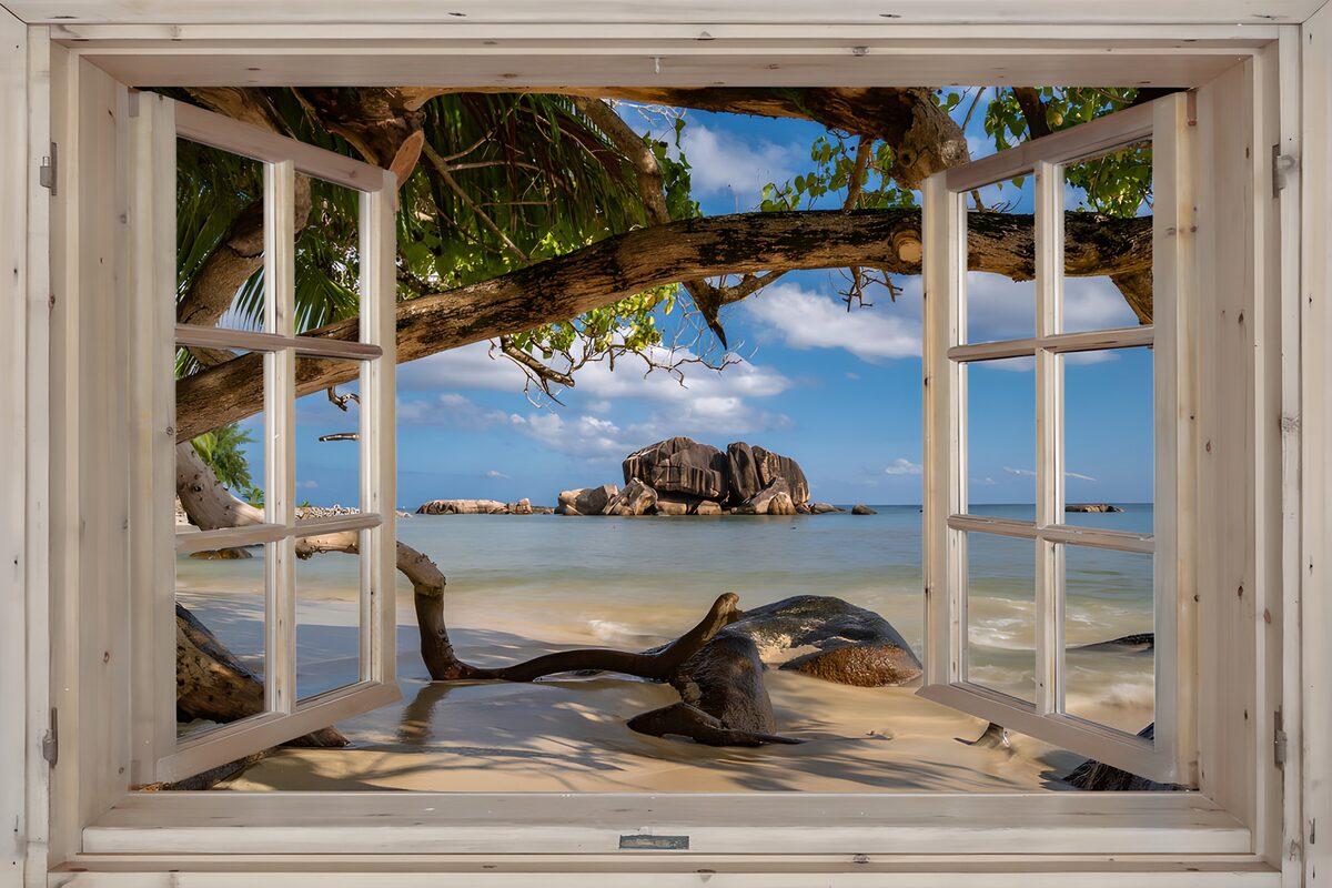 Vue sur la plage magnifique