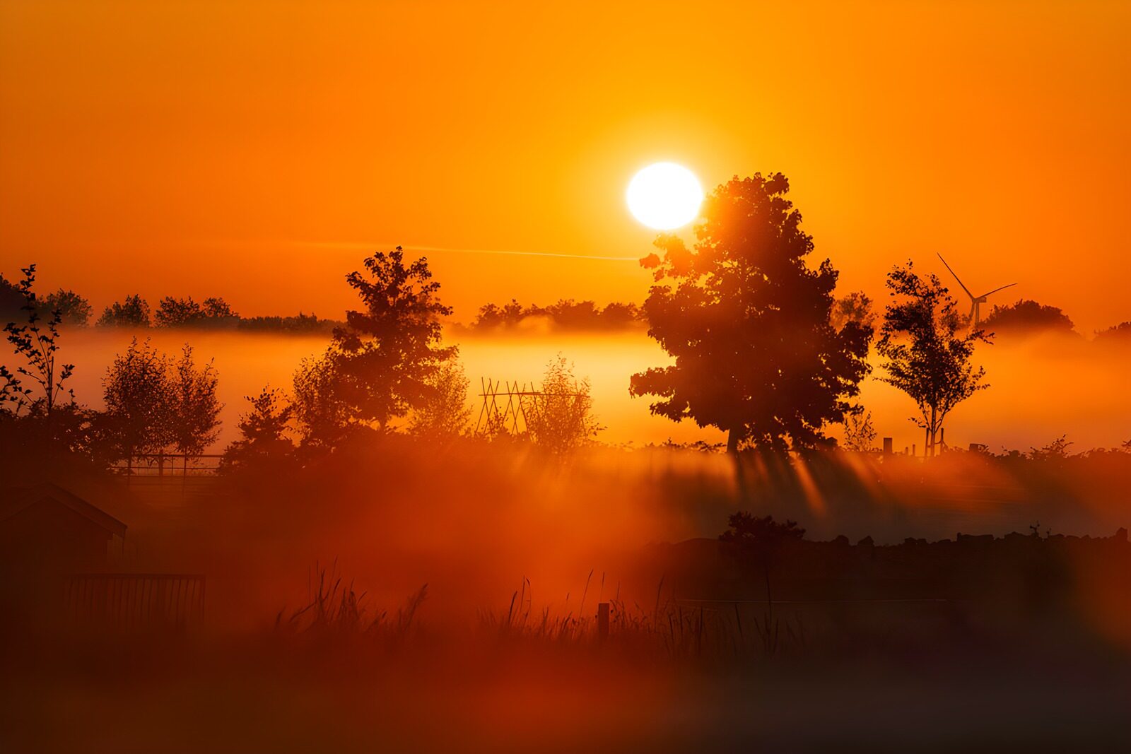 TPFR10925: Lever de soleil embrasé sur le paysage