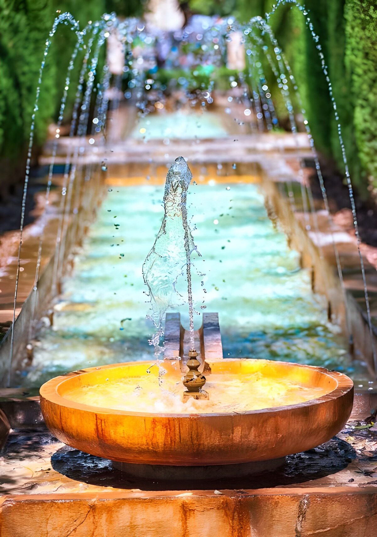TPFR86459: Fontaine et allée paisible