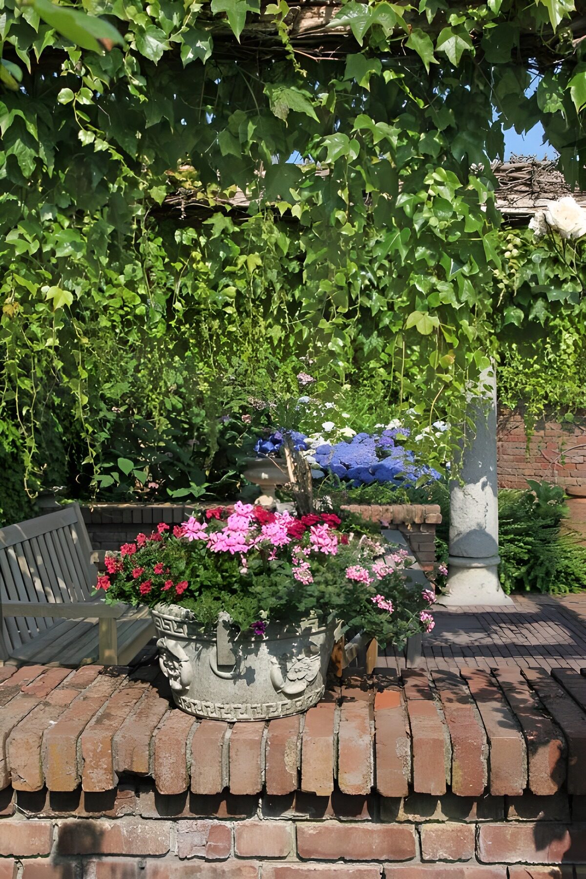 TPFR87531: Jardin luxuriant et fleurs colorées