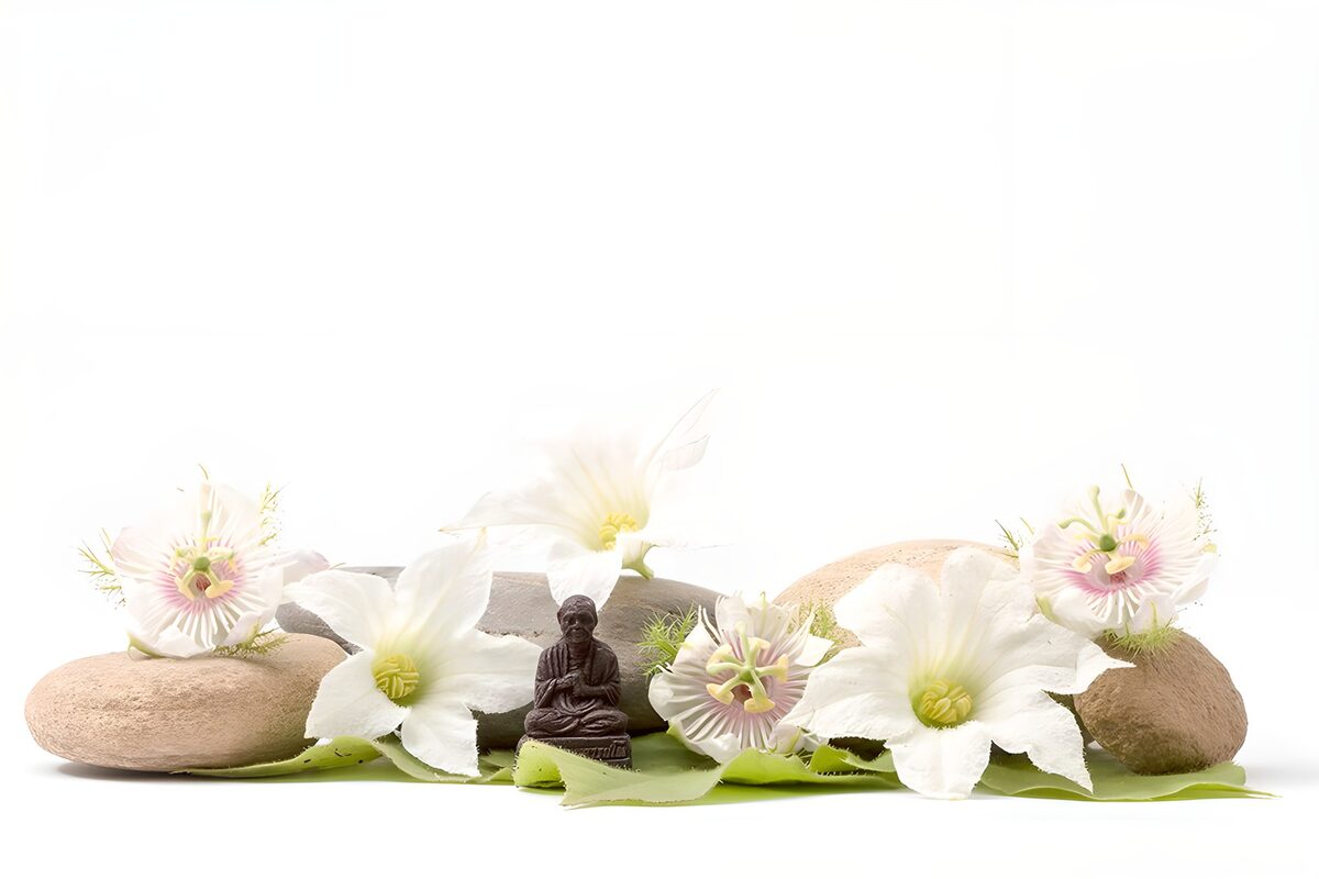 TPFR74434: Décor zen avec Bouddha et fleurs