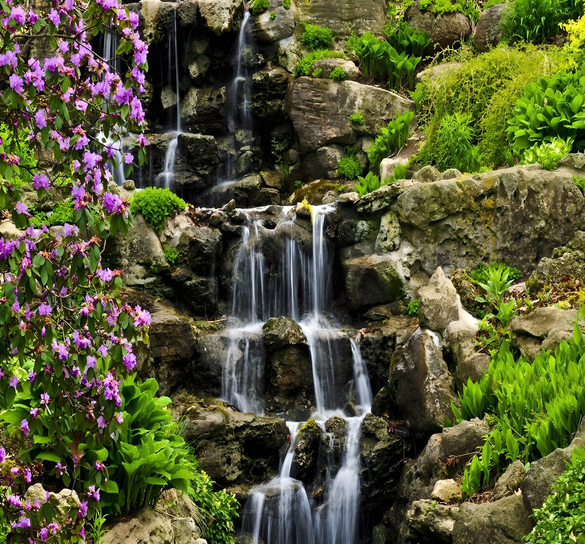 Cascade paisible au cœur de la nature