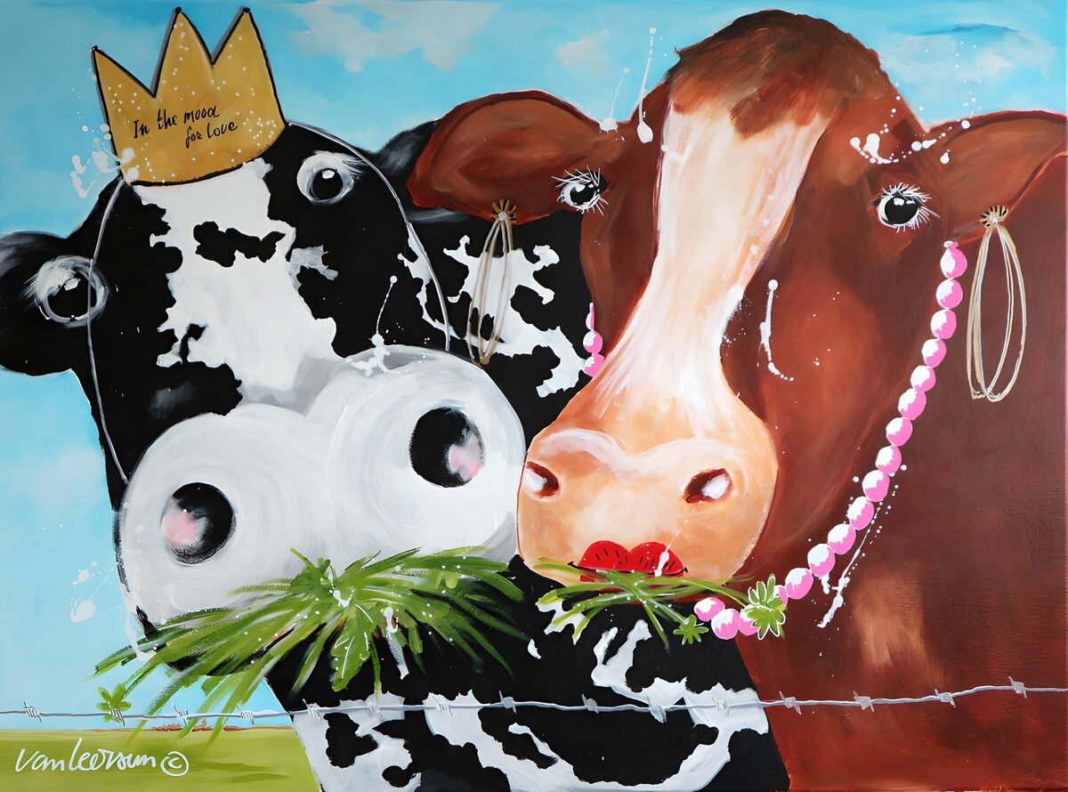 TPFR48573: Deux vaches amoureuses et joyeuses