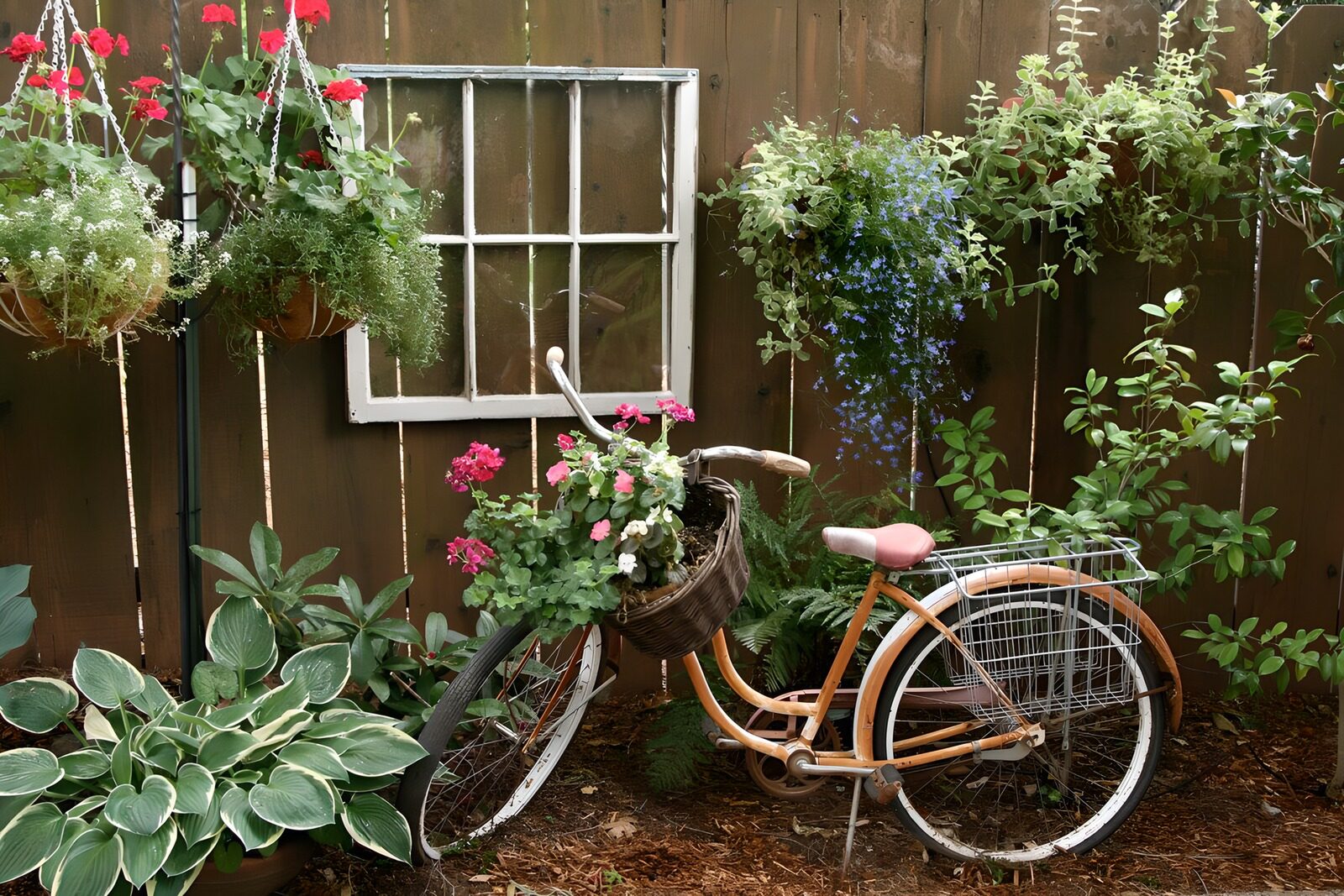 TPFR38513: Vélo décoratif avec plantes