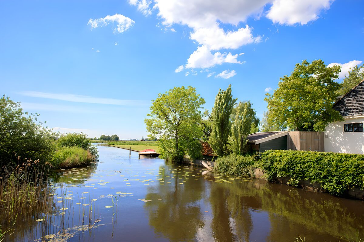 TPFR26538: Rivière paisible sous un ciel bleu