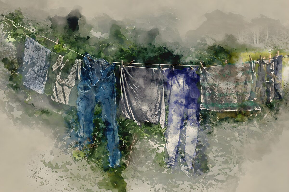 Linge suspendu au vent