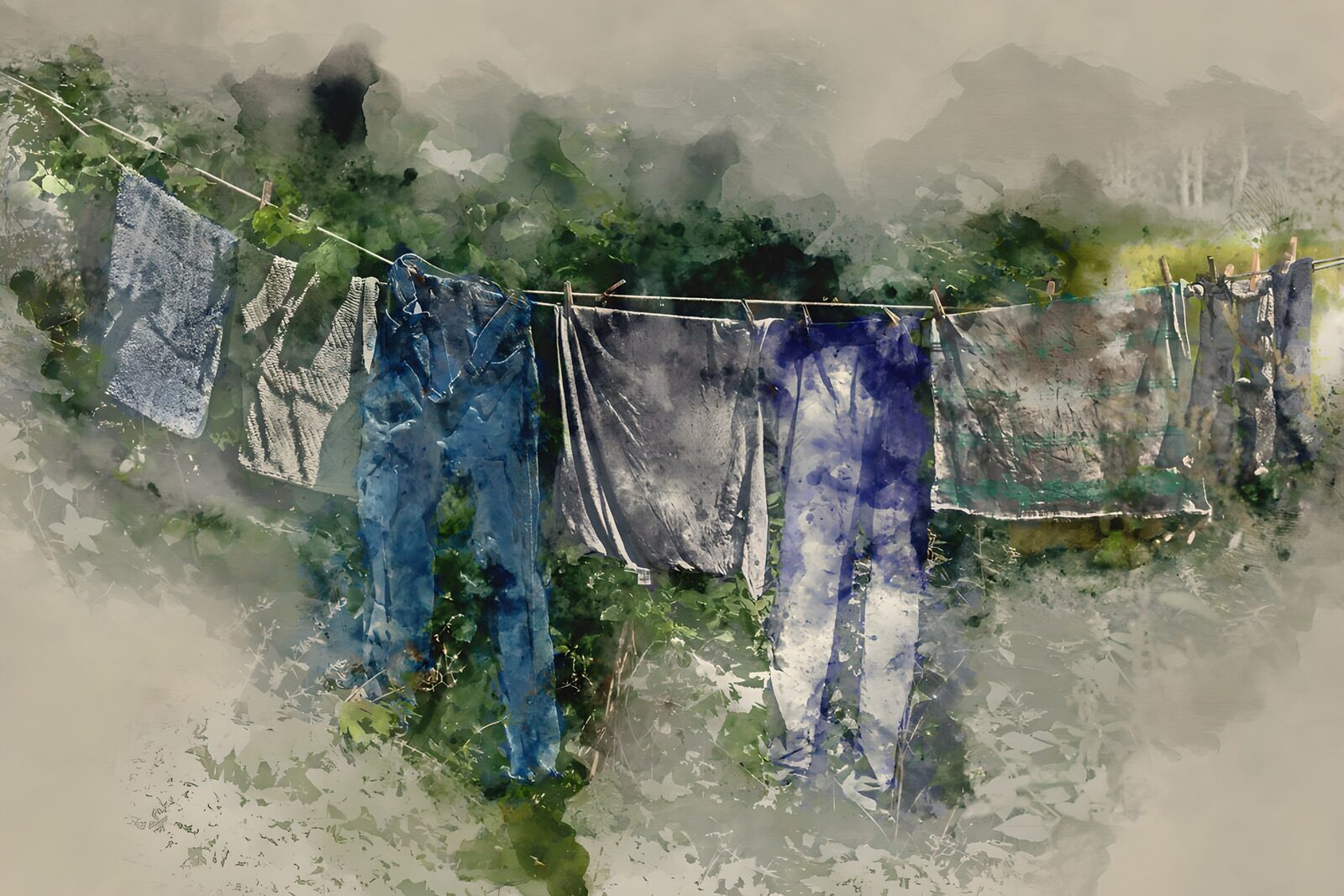 TPFR29641: Linge suspendu au vent