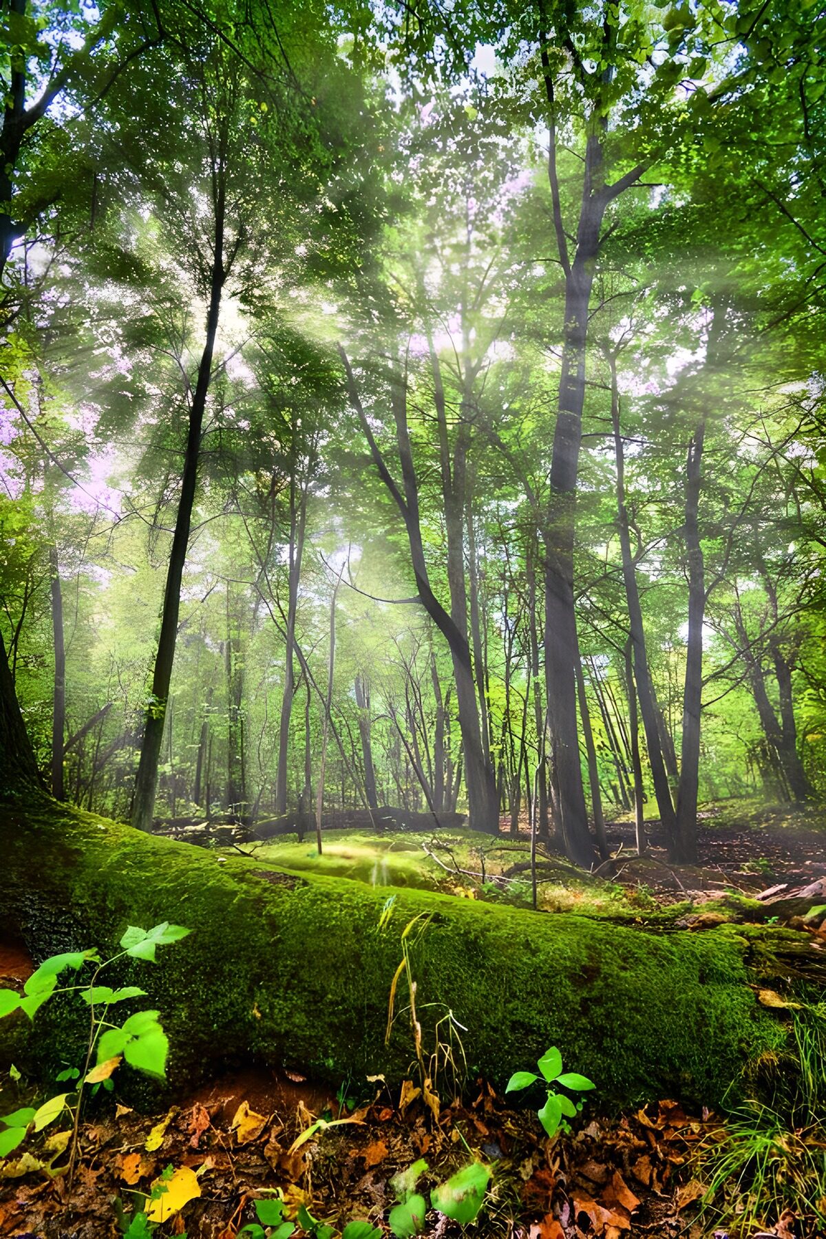 TPFR29288: Forêt magique sous les rayons de lumière