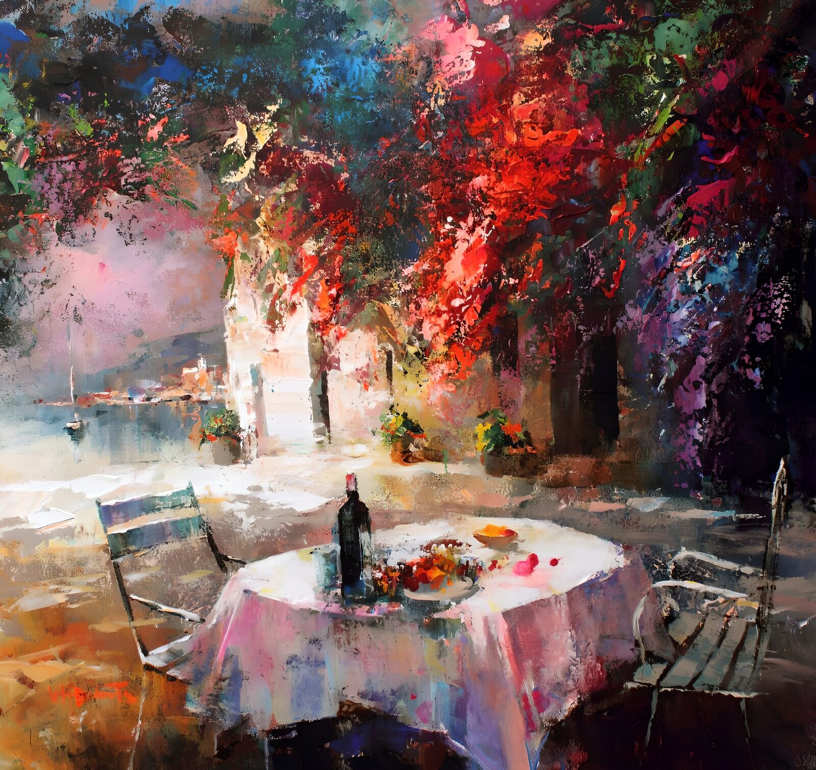 TPFR47923: : Table en plein air sous les arbres colorés