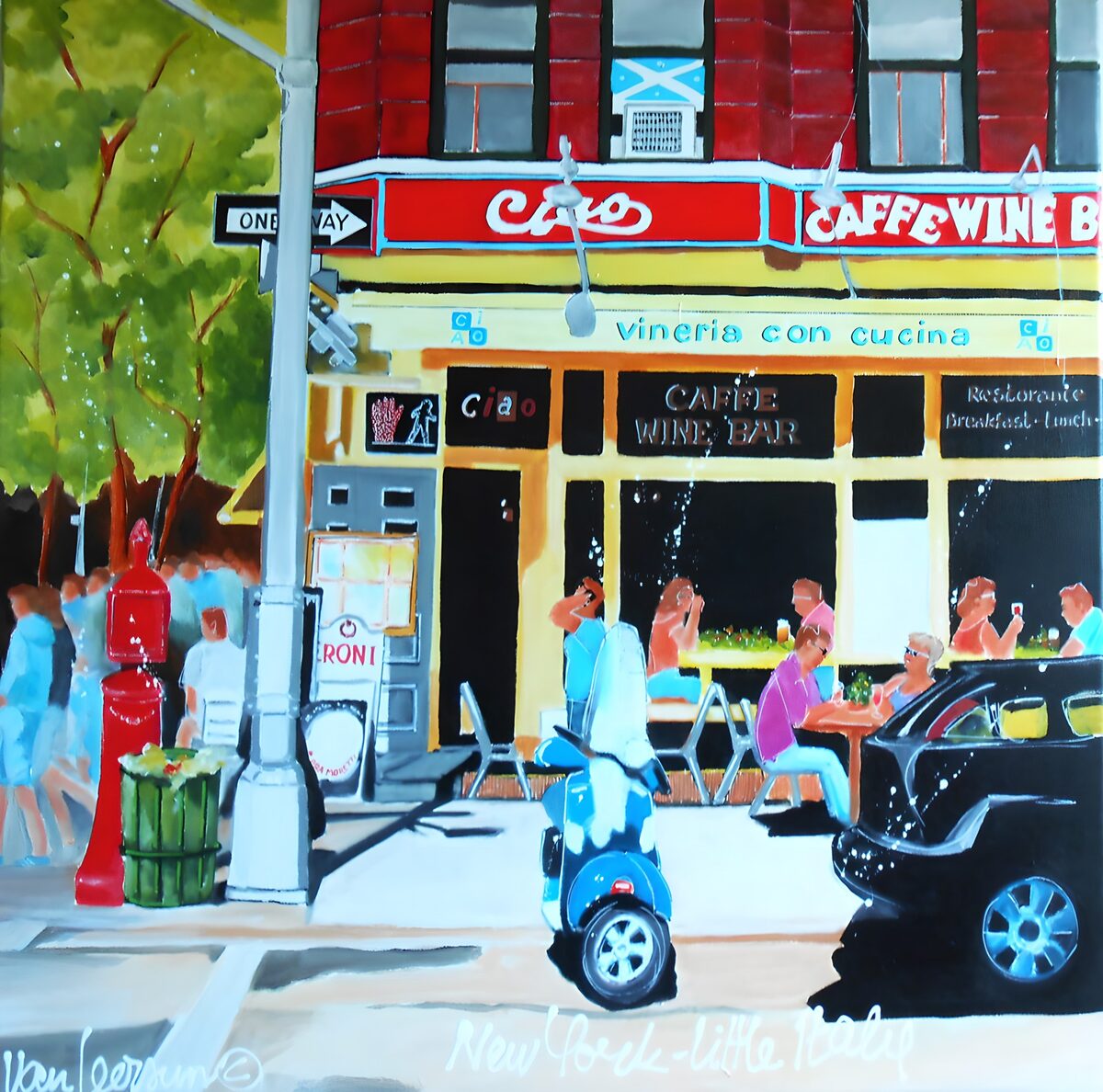 TPFR93009: Café animé dans le quartier de Little Italy