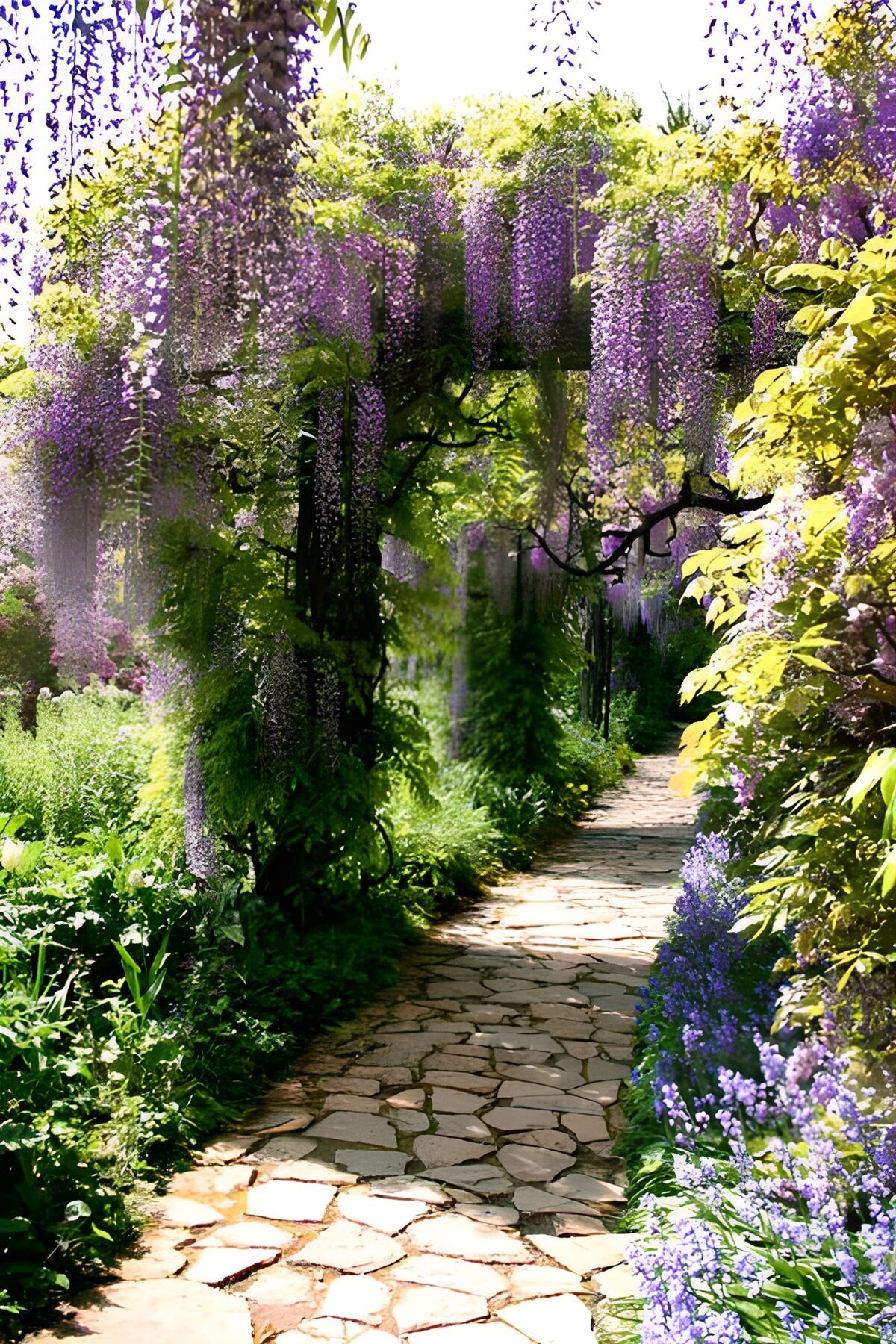 TPFR20428: Allée aux arches serties de glycine mauve