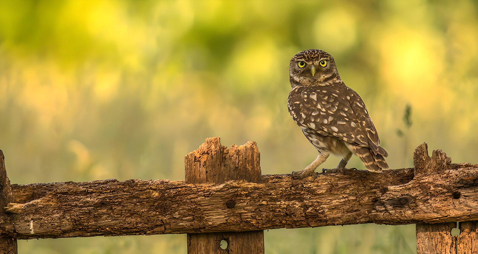 TPFR82188: Hibou curieux sur une clôture en bois