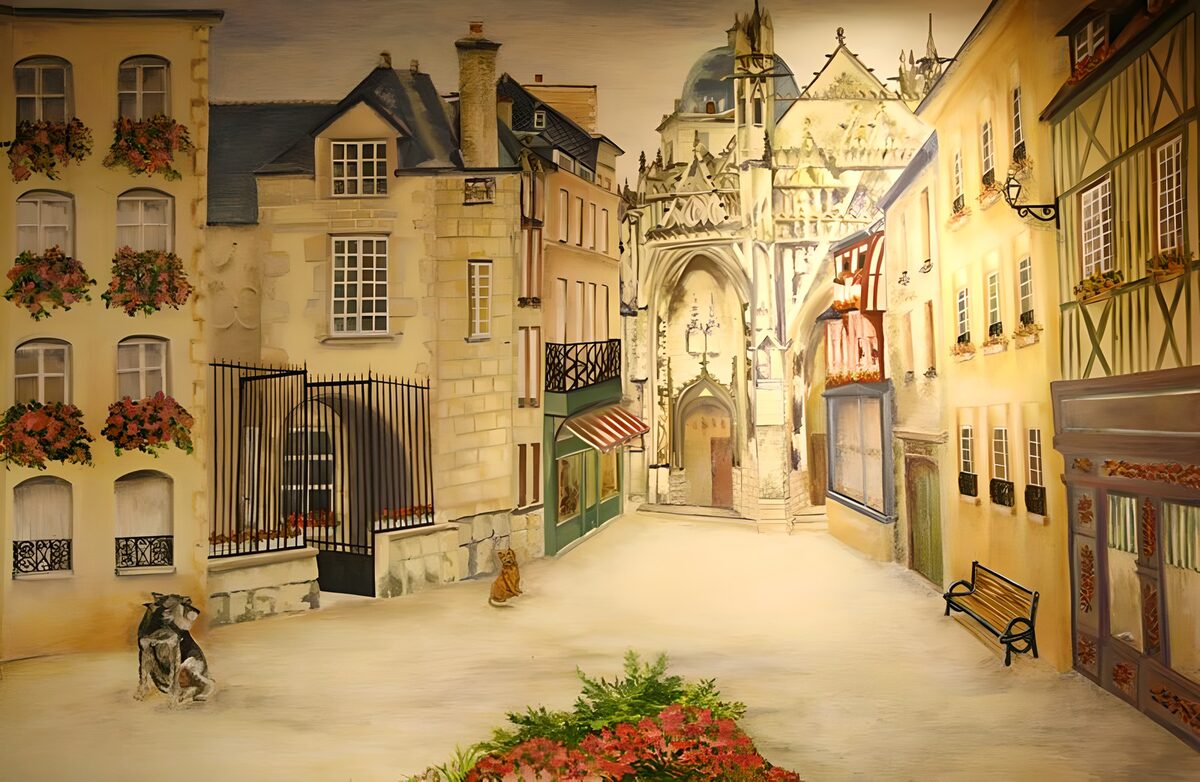 TPFR82911: Rue pittoresque avec architecture ancienne