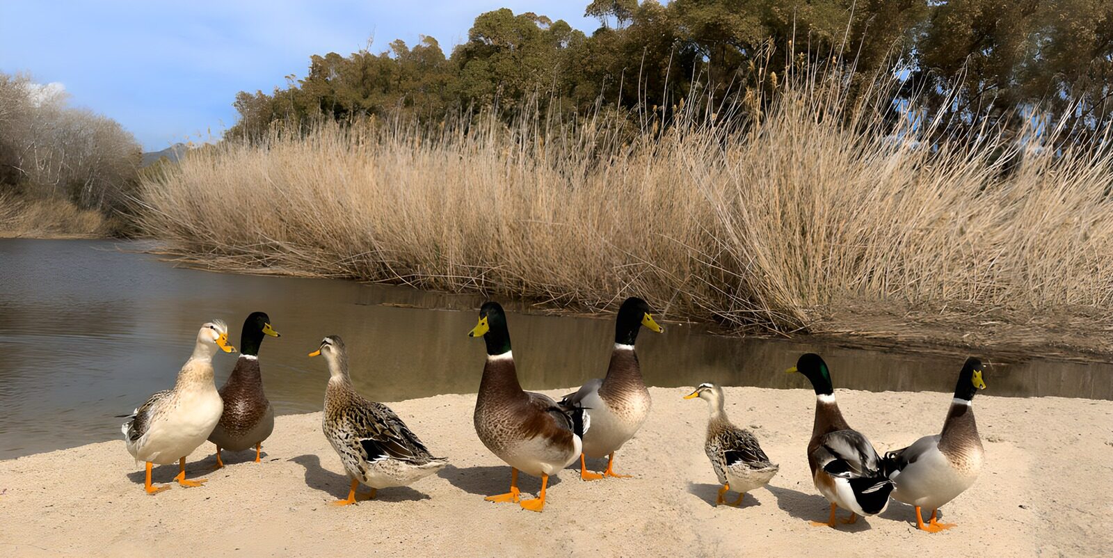 TPFR87760: Canards au bord de l'eau