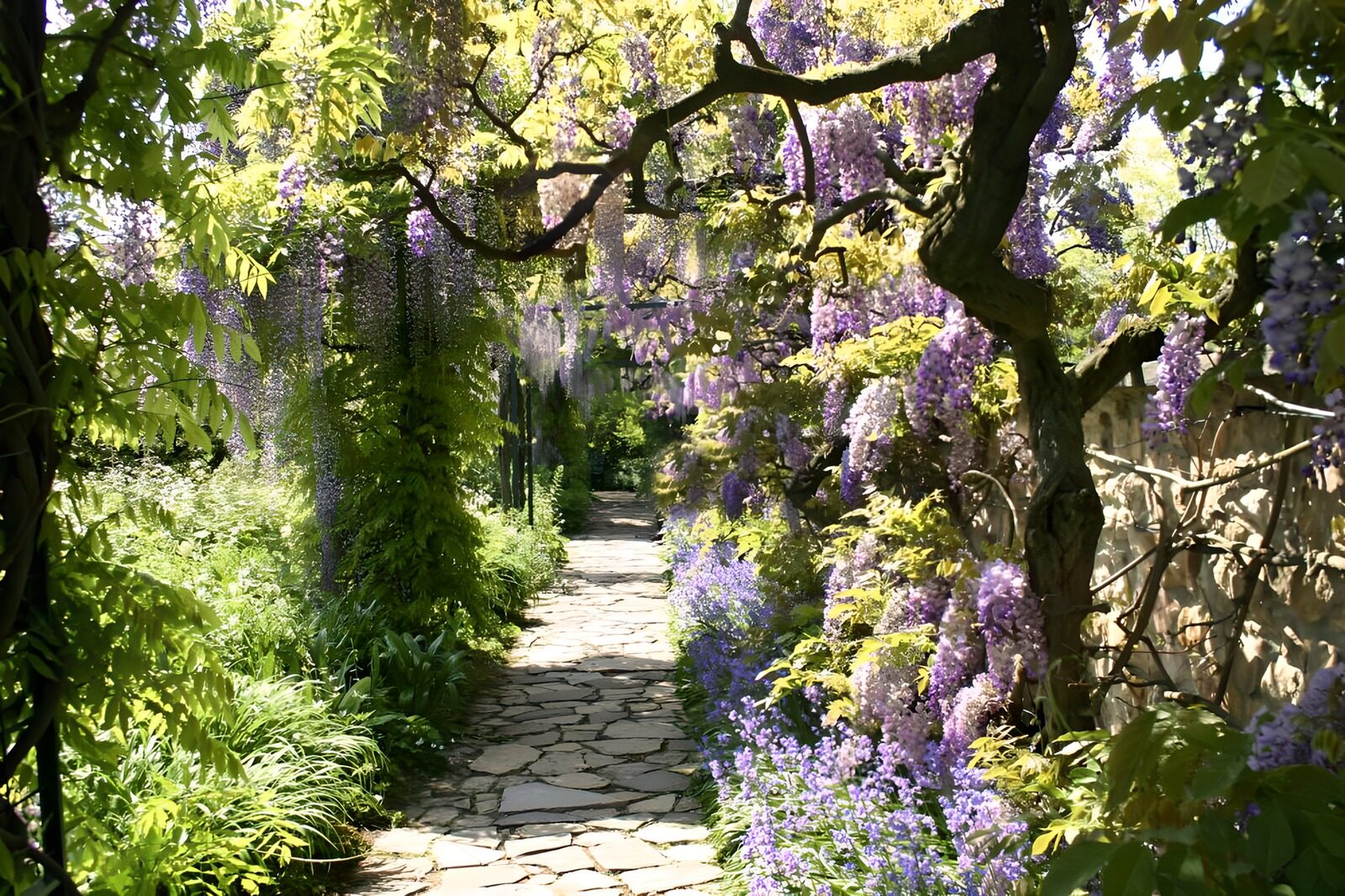 TPFR20880: Allée protégée par une glycine mauve