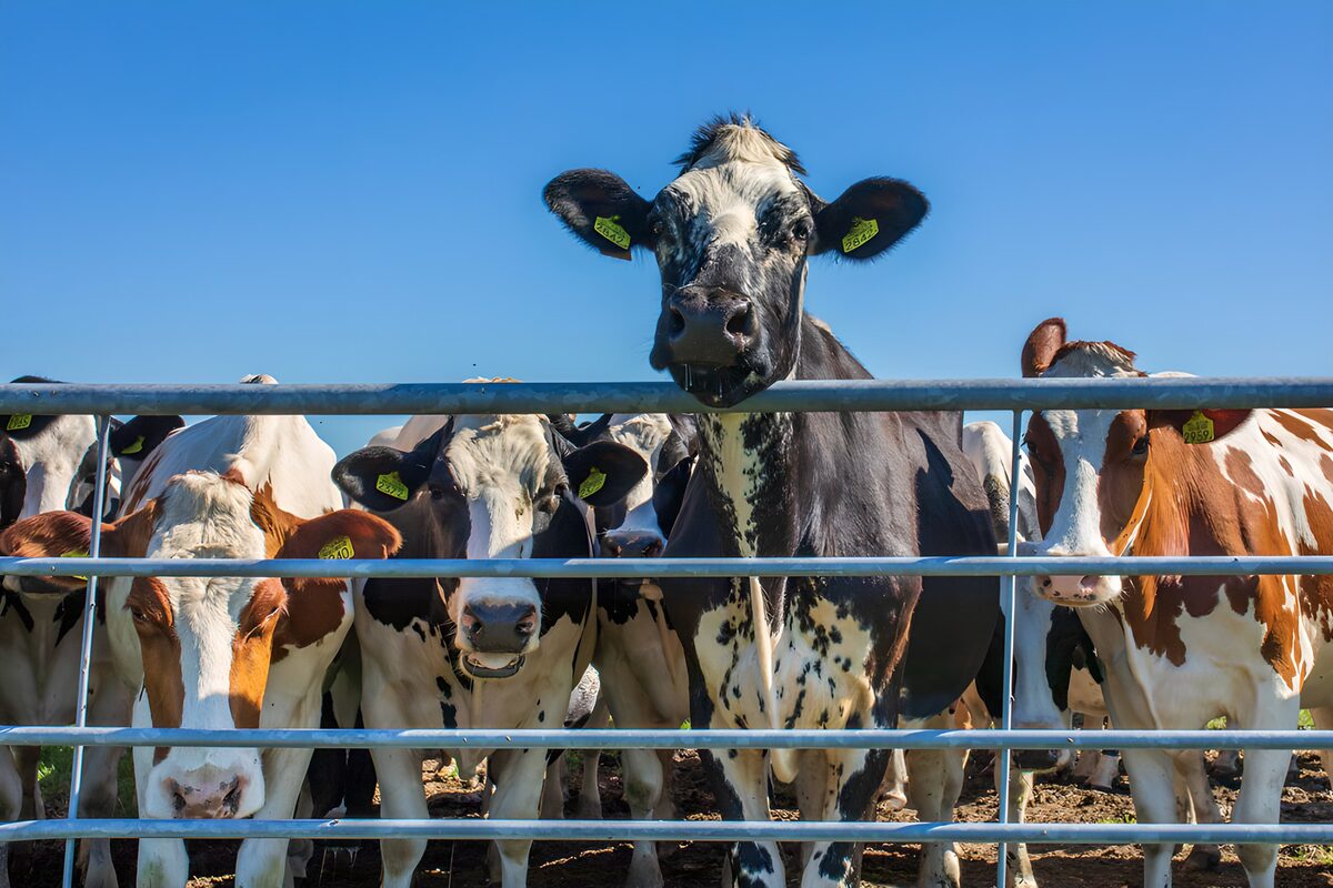 TPFR17665: Vaches curieuses derrière la barrière