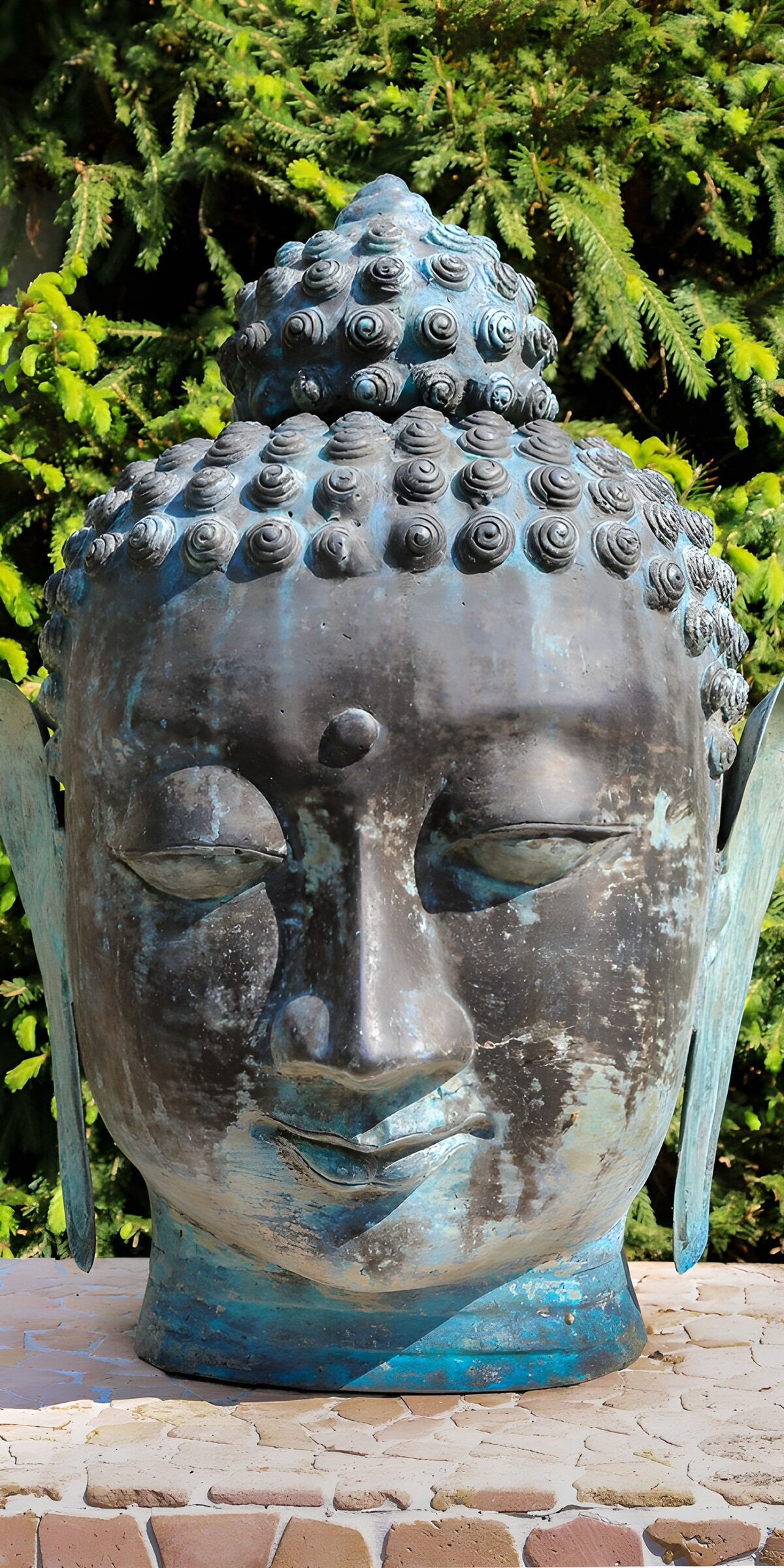 TPFR67103: Tête de Bouddha en bronze