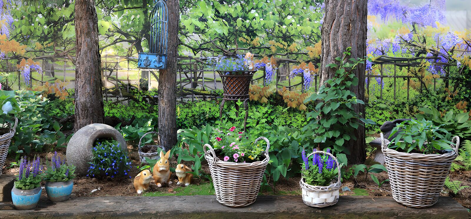 TPFR69154: Jardin enchanté au printemps