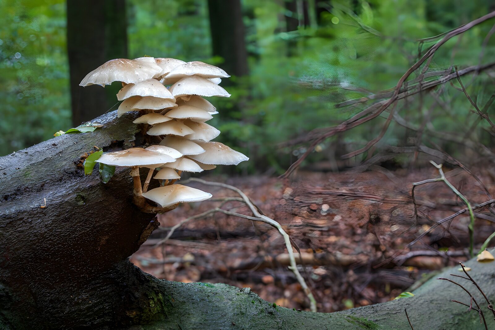TPFR92264: Champignons sur un tronc d'arbre