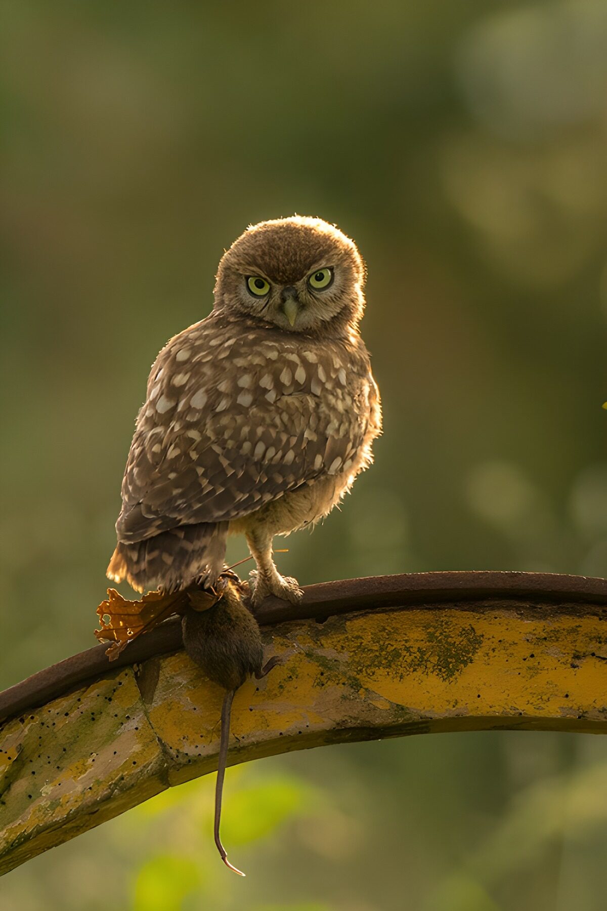 Chouette sur un perchoir