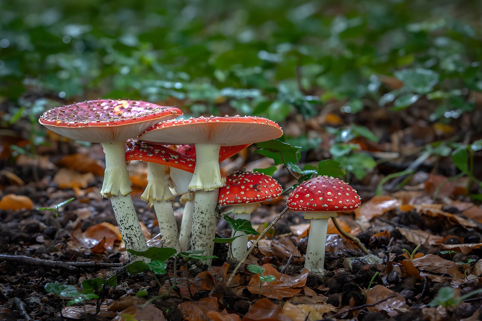 TPFR84321: Champignons rouges dans la forêt