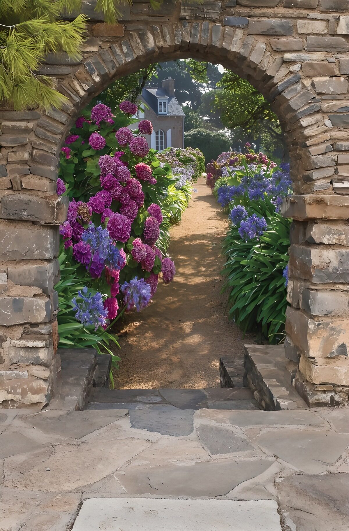 TPFR46312: Passage florale vers un jardin enchanteur