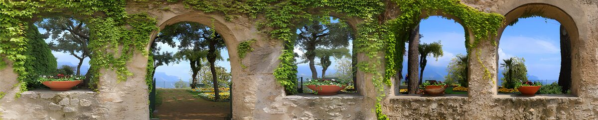 : Jardins enchanteurs à travers les arches