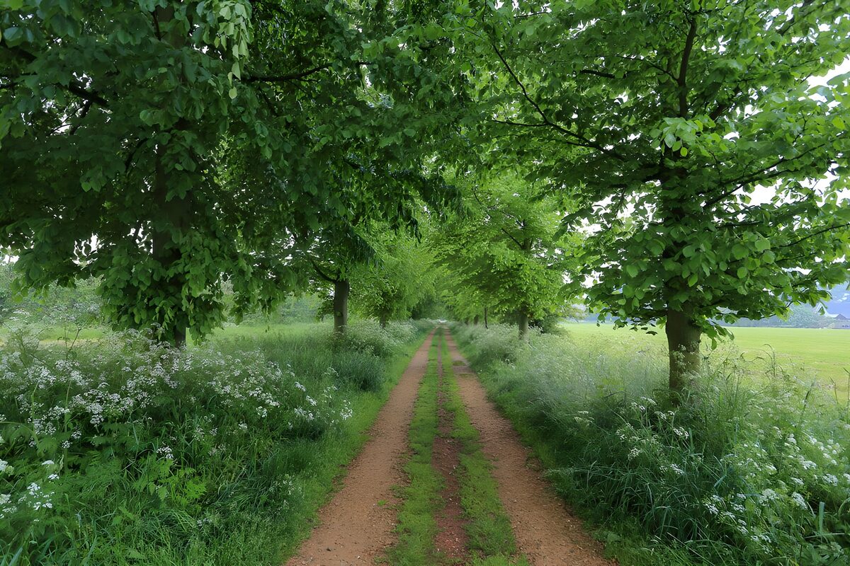 TPFR34844: Chemin verdoyant au milieu des arbres