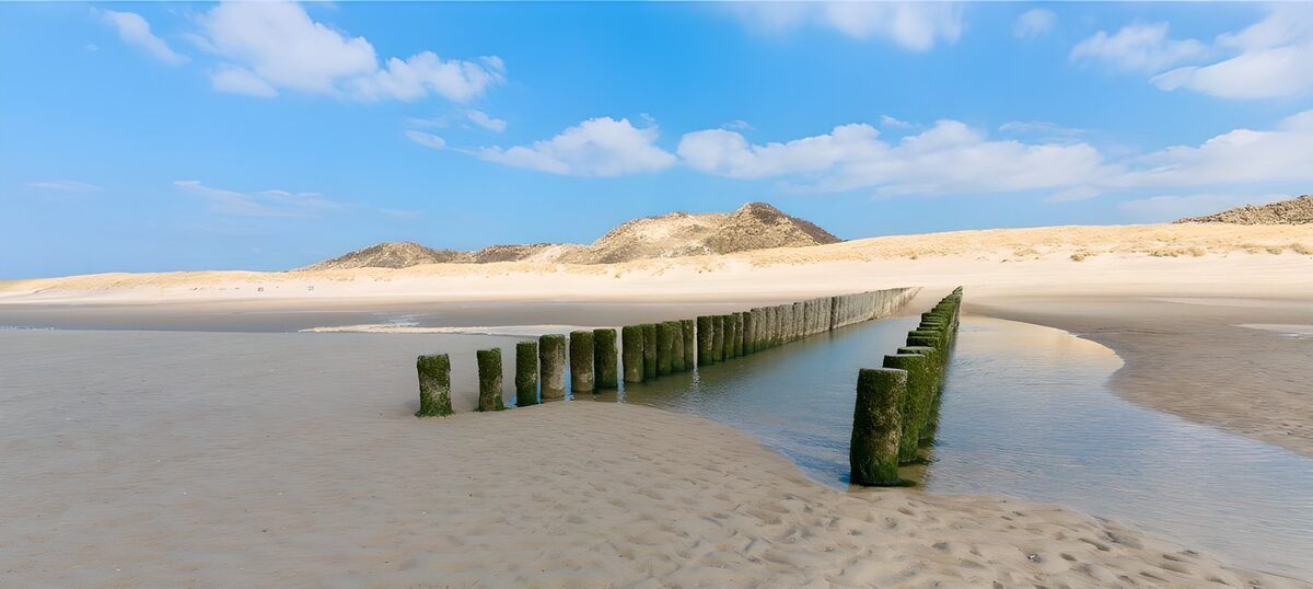 TPFR66724: Plage tranquille avec pilotis en bois