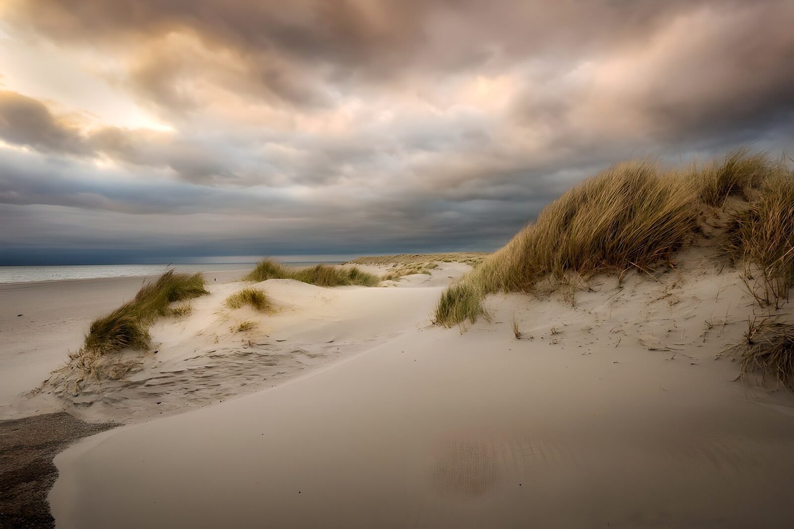 TPFR15653: Dunes sous un ciel nuageux