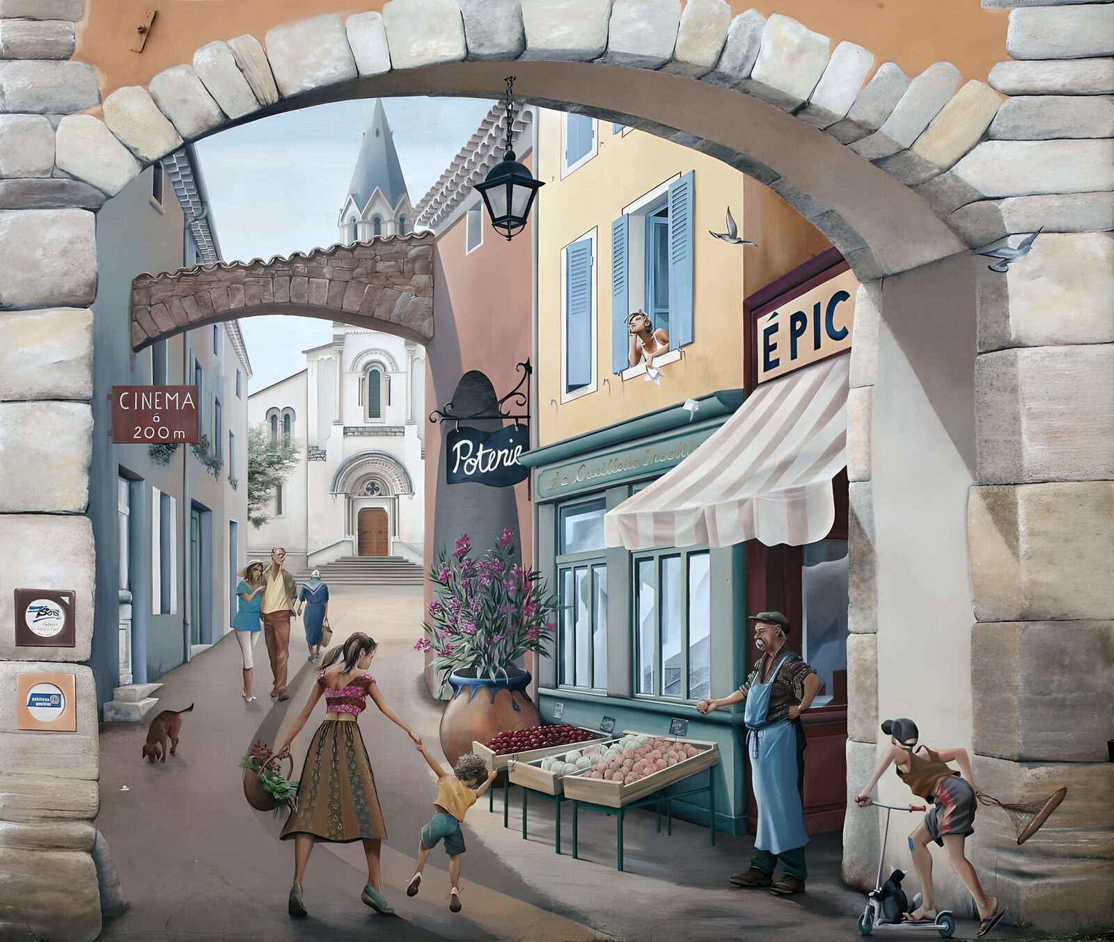 TPFR55560: Trompe-l'œil dans un village de France version 1