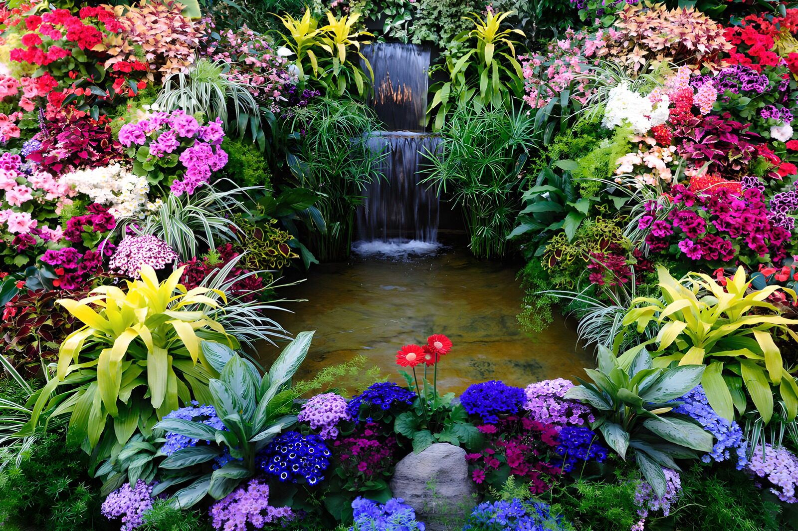 TPFR41829: Cascade florale en pleine nature
