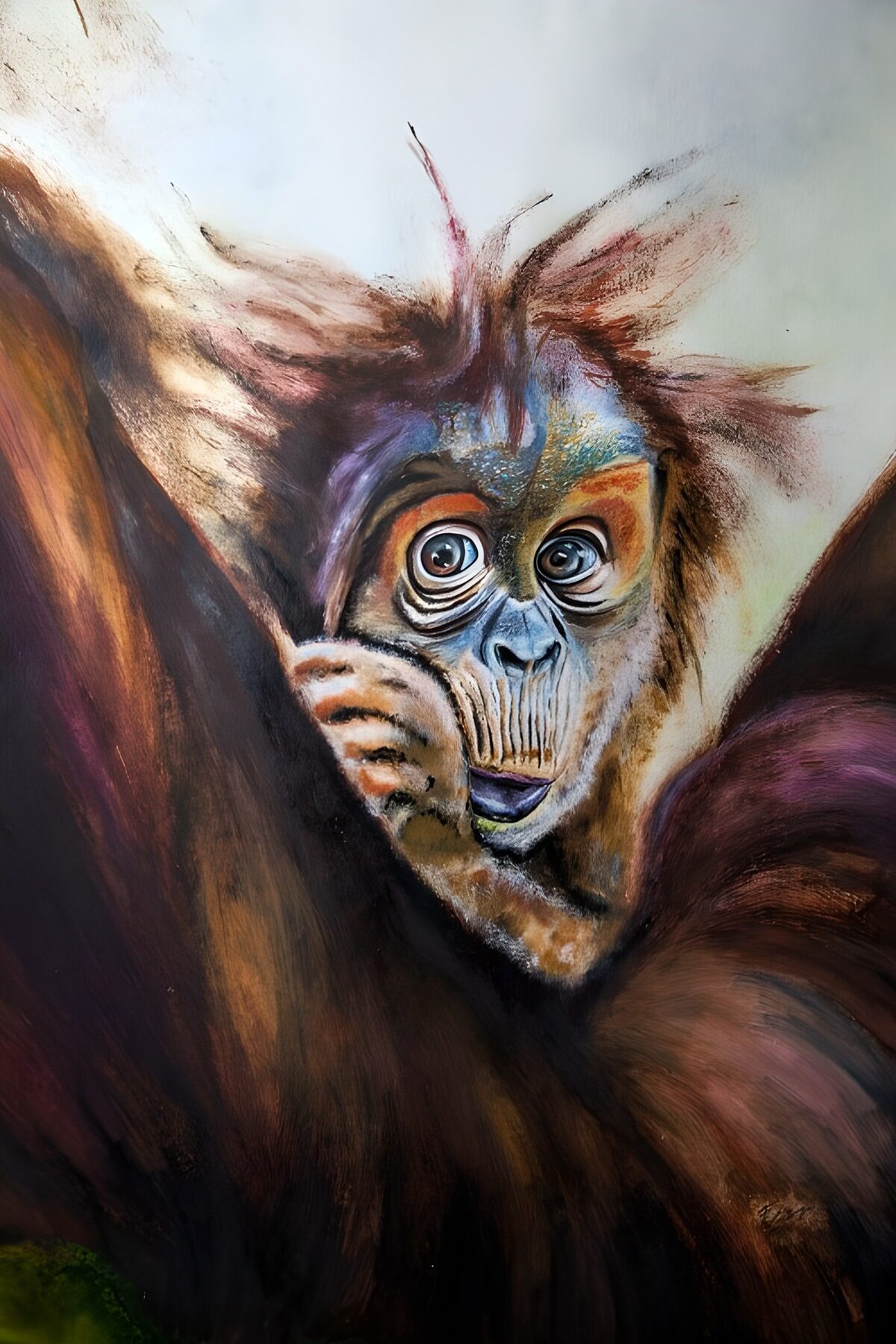 Portrait d'un orang-outan curieux