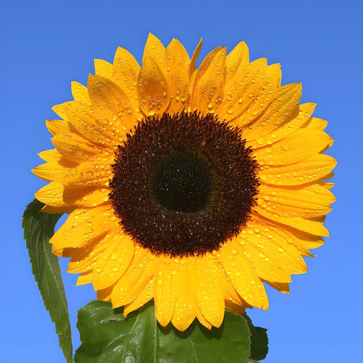 TPFR86614: Tournesol éclatant sous la rosée